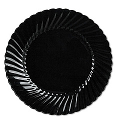 WNA Classicware Plates, Plastic, 10.25" dia, Black, 144/Carton (CW10144BK)