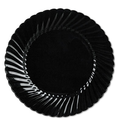 WNA Classicware Plates, Plastic, 10.25" dia, Black, 144/Carton (CW10144BK)