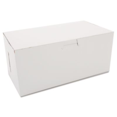 SCT White One-Piece Non-Window Bakery Boxes, 4 x 9 x 5, White, Paper, 250/Carton (0949)