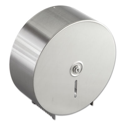 Bobrick Single Roll Jumbo Toilet Tissue Dispenser, 10.66 x 4.5 x 10.63, Silver (2890)
