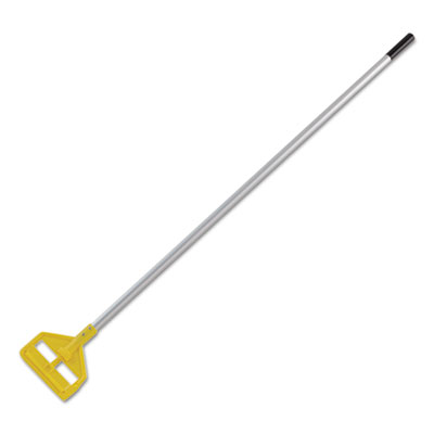 Rubbermaid Commercial Invader Aluminum Side-Gate Wet Mop Handle, 60", Gray/Yellow (H126)