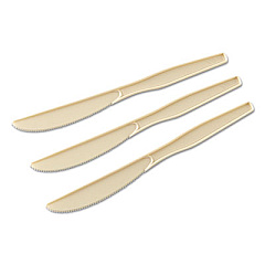 Dixie Mediumweight Polystyrene Cutlery, Knives, 7", Champagne, 1,000/Carton (KM117)