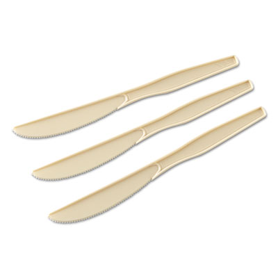 Dixie Mediumweight Polystyrene Cutlery, Knives, 7", Champagne, 1,000/Carton (KM117)