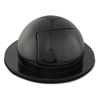 Rubbermaid Commercial DOMED DRUM LID WITH PUSH DOOR, ROUND, 24.5 X 12.25, BLACK (1855BLA)