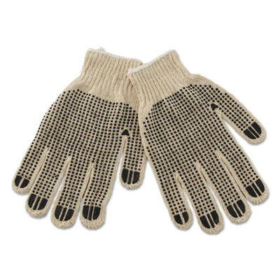 Boardwalk PVC-Dotted String Knit Gloves, Large, Dozen (BWK792)