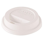 SOLO Traveler Dome Hot Cup Lid, Fits 8 oz Hot Cups, Plastic, White, 100/Pack, 10 Packs/Carton (TL38R2)