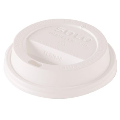 SOLO Traveler Dome Hot Cup Lid, Fits 8 oz Hot Cups, Plastic, White, 100/Pack, 10 Packs/Carton (TL38R2)
