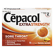 Cepacol Extra Strength Sore Throat Lozenges, Honey Lemon, 16 Lozenges/Box, 24 Box/Carton (73016CT)