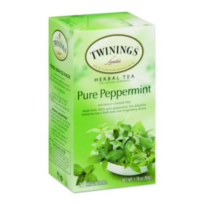 TWININGS Tea Bags, Pure Peppermint, 1.76 oz, 25/Box (09179)