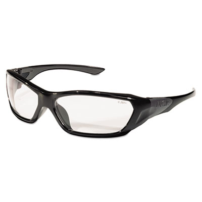 MCR Safety ForceFlex Safety Glasses, Black Frame, Clear Lens (FF120)