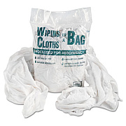 General Supply Bag-A-Rags Reusable Wiping Cloths, Cotton, White, 1 lb Pack (N250CW01)