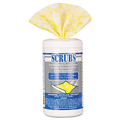 SCRUBS Stainless Steel Cleaner Towels, 1-Ply, 9.75 x 10.5, Lemon Scent, 30/Canister (91930)