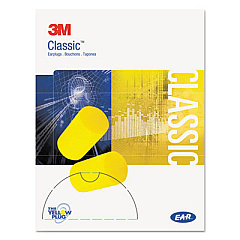 3M E-A-R Classic Small Earplugs in Pillow Paks, Cordless, PVC Foam, Yellow, 200 Pairs/Box (3101103)