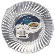WNA Classicware Plastic Dinnerware Plates, 10.25" dia, Clear, 12/Pack (RSCW101212PK)