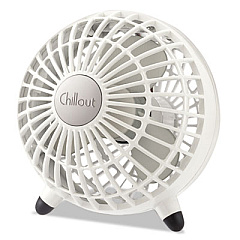 Honeywell Chillout USB/AC Adapter Personal Fan, White, 6"Diameter, 1 Speed (GF3W)