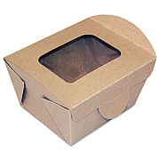 Dixie Windowed Food Container, 4.31 x 3.63 x 3.08, Kraft, 50/Pack, 9 Packs/Carton (FF4X3X3)