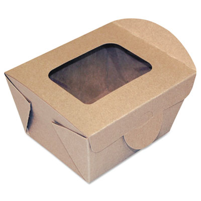 Dixie Windowed Food Container, 4.31 x 3.63 x 3.08, Kraft, 50/Pack, 9 Packs/Carton (FF4X3X3)