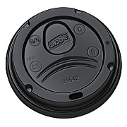 Dixie Drink-Thru Lids, Fits 10 oz to 20 oz Hot Cups, Plastic, Black, 1,000/Carton (D9542B)