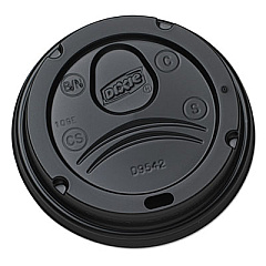 Dixie Drink-Thru Lids, Fits 10 oz to 20 oz Hot Cups, Plastic, Black, 1,000/Carton (D9542B)