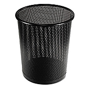 Artistic Urban Collection Punched Metal Wastebin, 20.24 oz, 9" Diameter, Steel, Black Satin (ART20017)