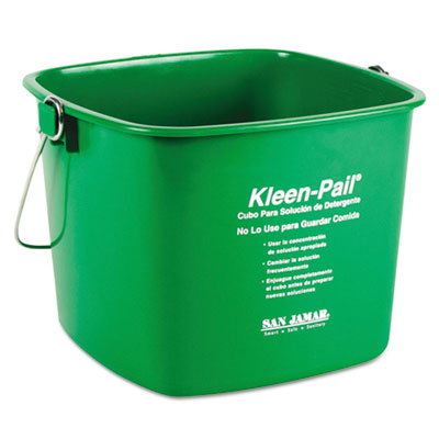 San Jamar Kleen-Pail, 6qt, Plastic, Green, 12/Carton (KP196GN)
