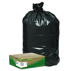 Earthsense Commercial Linear Low Density Large Trash and Yard Bags, Open-Face, 33 gal, 0.9 mil, 32.5" x 40", Black, 80/Carton (RNW1TL80)