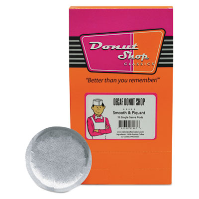 National Coffee Roasters Donut Shop Coffee Pods, Medium Decaf, 15/Box (1099961590)
