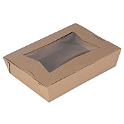 SCT ChampPak Window Carryout Boxes, #2, 7.75 x 5.5 x 1.88, Brown, Paper, 200/Carton (07320)