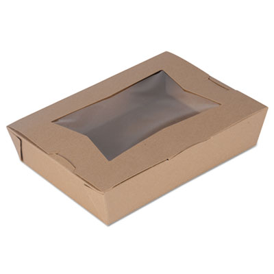 SCT ChampPak Window Carryout Boxes, #2, 7.75 x 5.5 x 1.88, Brown, Paper, 200/Carton (07320)