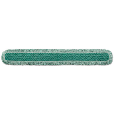 Rubbermaid Commercial HYGEN HYGEN Dust Mop Heads With Fringe, Green, 60", Microfiber, Cut-End (Q460GRE)