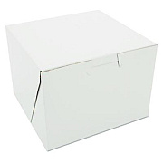 SCT White One-Piece Non-Window Bakery Boxes, 5.5 x 5.5 x 4, White, Paper, 250/Carton (0902)