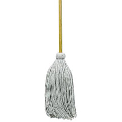 Boardwalk Cotton Deck Mop, #32 White Cotton Head, 50" Wood Handle, 6/Carton (CD50032S)