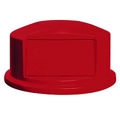 Rubbermaid Commercial Round BRUTE Dome Top with Push Door, For 44-Gallon Containers, 24.81" Diameter x 12.63h, Red (264788RED)
