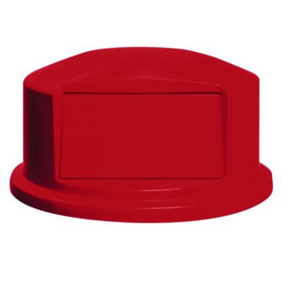 Rubbermaid Commercial Round BRUTE Dome Top with Push Door, For 44-Gallon Containers, 24.81" Diameter x 12.63h, Red (264788RED)