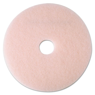 3M Ultra High-Speed Eraser Floor Burnishing Pad 3600, 17" Diameter, Pink, 5/Carton (25855)