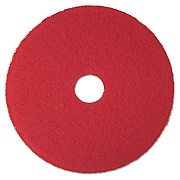 3M Low-Speed Buffer Floor Pads 5100, 17" Diameter, Red, 5/Carton (08392)