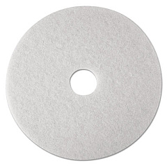 3M Low-Speed Super Polishing Floor Pads 4100, 24" Diameter, White, 5/Carton (08488)