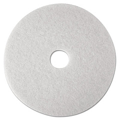 3M Low-Speed Super Polishing Floor Pads 4100, 21" Diameter, White, 5/Carton (08485)