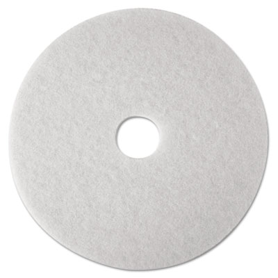 3M Low-Speed Super Polishing Floor Pads 4100, 27" Diameter, White, 5/Carton (20313)