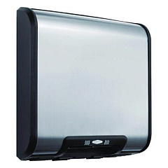 Bobrick TrimLineSeries QuietDry Surface-Mounted ADA Automatic Hand Dryer, 115 V, 13.78 x 4 x 13.59, Stainless Steel/Black (7128115V)