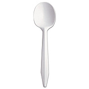 Dart Style Setter Mediumweight Plastic, Spoons, White, 5.6", 1000/Carton (SU6BW)