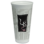 Dart Uptown Thermo-Glaze Hot/cold Cups, Foam, 20oz, Red/black/gray, 20/bag, 20/ct (20X16TWN)