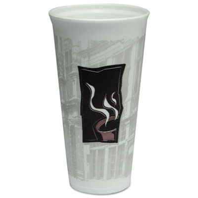 Dart Uptown Thermo-Glaze Hot/cold Cups, Foam, 20oz, Red/black/gray, 20/bag, 20/ct (20X16TWN)