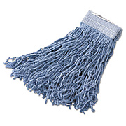 Rubbermaid Commercial Synthetic Wet Mop Heads, Blue, 16 oz, 5-In Blue Headband, 6/Carton (F136SBL)