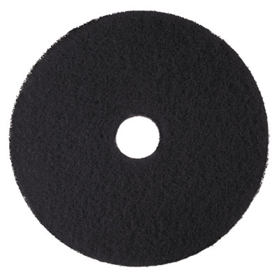 3M Low-Speed High Productivity Floor Pads 7300, 14" Diameter, Black, 5/Carton (08272)