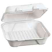 Genpak Harvest Fiber Hinged Containers, 9 X 9 X 3, 100/pk, 2 Pk/ct (HF200)
