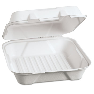 Genpak Harvest Fiber Hinged Containers, 9 X 9 X 3, 100/pk, 2 Pk/ct (HF200)