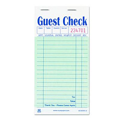 AmerCareRoyal Guest Check Pad, 17 Lines, Two-Part Carbon, 3.5 x 6.7, 50 Forms/Pad, 50 Pads/Carton (GC60002)