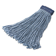 Rubbermaid Commercial Non-Launderable Cotton/Synthetic Cut-End Wet Mop Heads, Cotton/Synthetic, 32 oz, Blue,12/Carton (F559BLU)