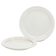 Dart Plastic Plates, 7" dia, White, 125/Pack, 8 Packs/Carton (7PWF)